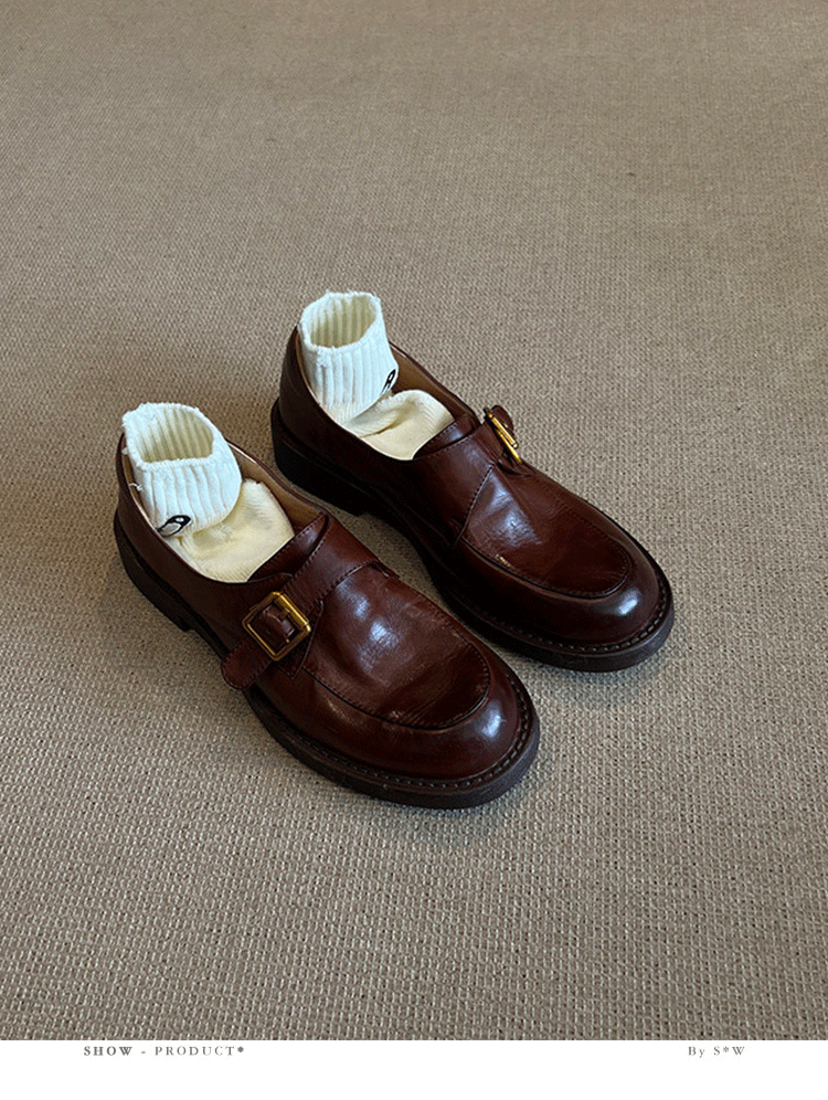 牛皮2025真皮厚底乐福鞋春秋单鞋黑色百搭鞋子英伦学院风小皮鞋女详情7