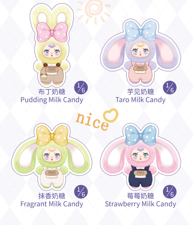 mm Milk candy Rabbit Wardrobe Plush Blind Box, cute rabbit Sauce plush blind box, girl baby pendant small gift pic 3