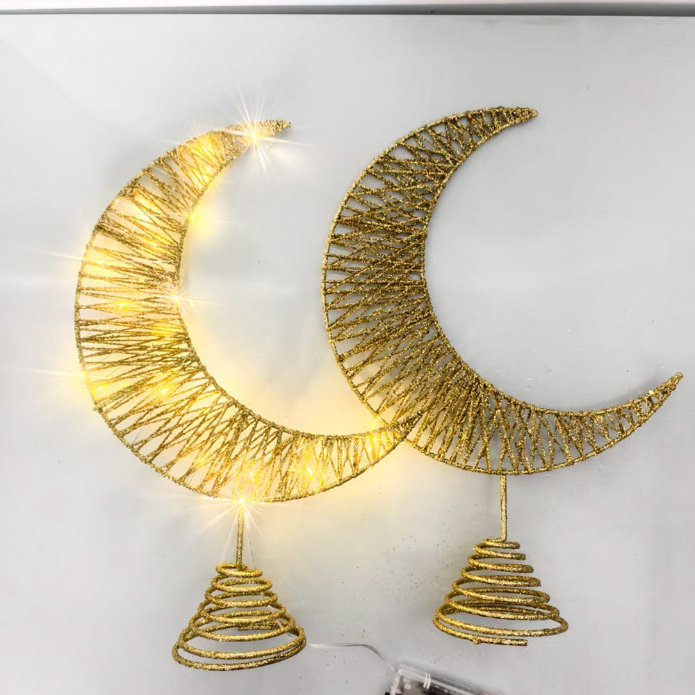 Cross-border Ramadan, Eid al-Fitr, Eid al-Adha decorations, Middle Eastern star and moon decorations, hanging ornaments, festival supplies, ornaments, powdery, luminous geometric handicrafts, ironwork pic 5