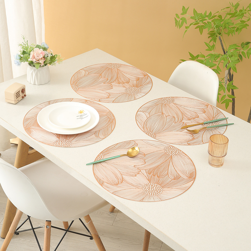 厂家销售欧式跨境PVC烫金桌垫新款轻奢感优雅装饰桌垫防烫隔热垫详情6