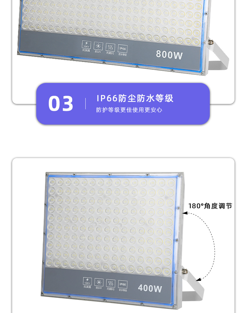 LED high-power floodlights, outdoor waterproof square spotlights, high-intensity ultra-bright sports field searchlights, high-pole floodlights pic 20