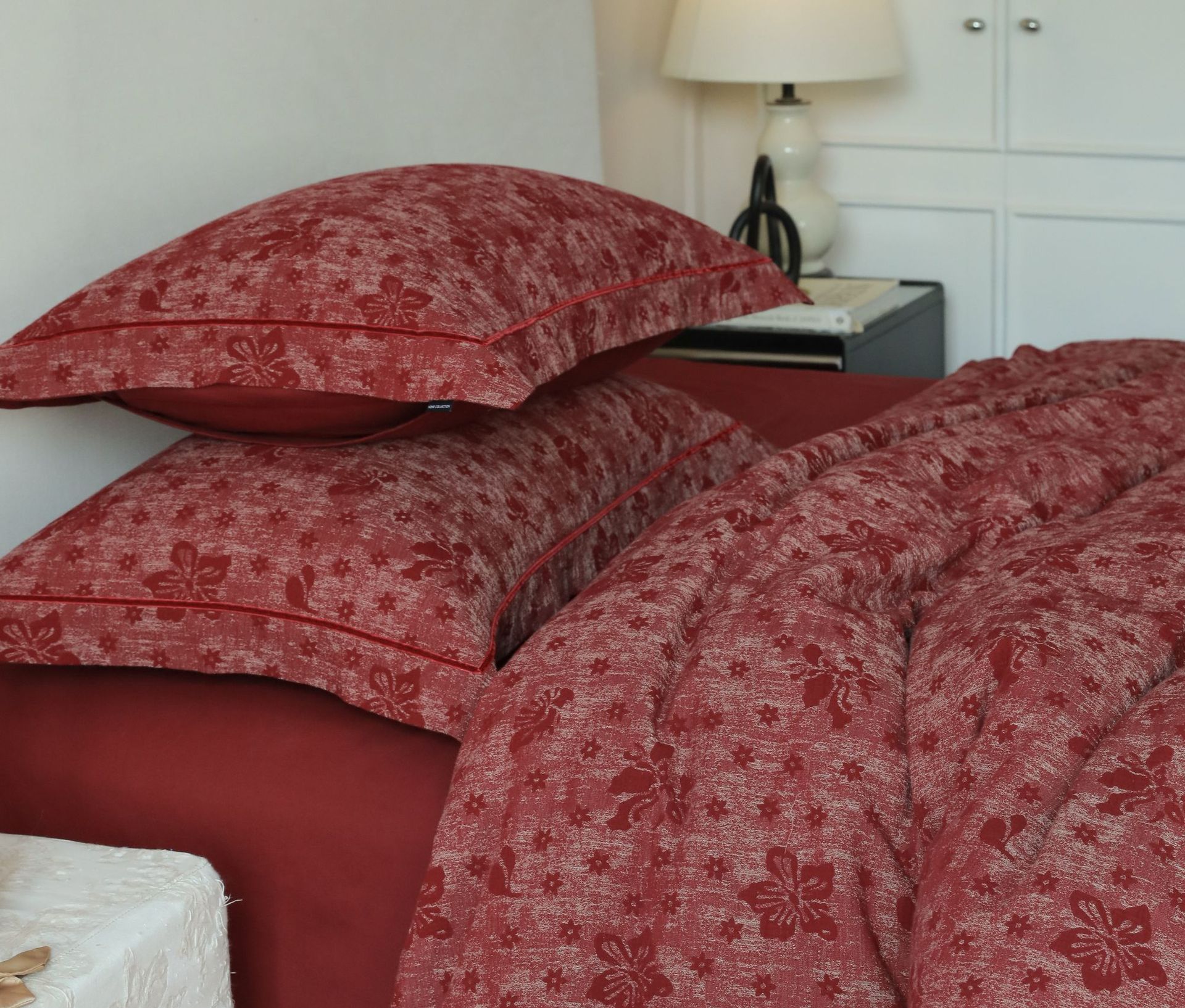 Class A retro jacquard all-cotton wedding four-piece set, a red pure cotton high-end wedding room bedding pic 28