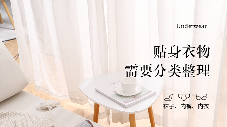 内衣收纳盒分格家用折叠棉麻储物盒带盖内衣裤袜子防尘抽屉盒子详情1