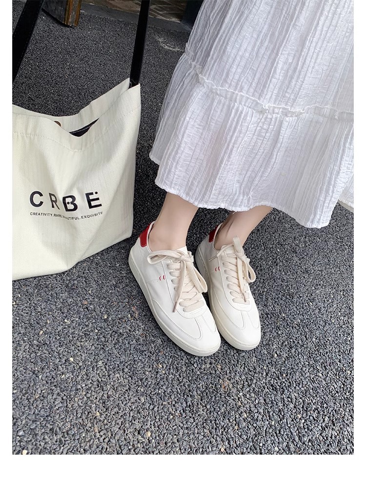 葡萄妈studiolee同款牛皮系带休闲百搭运动板鞋圆头小白鞋女新款详情32