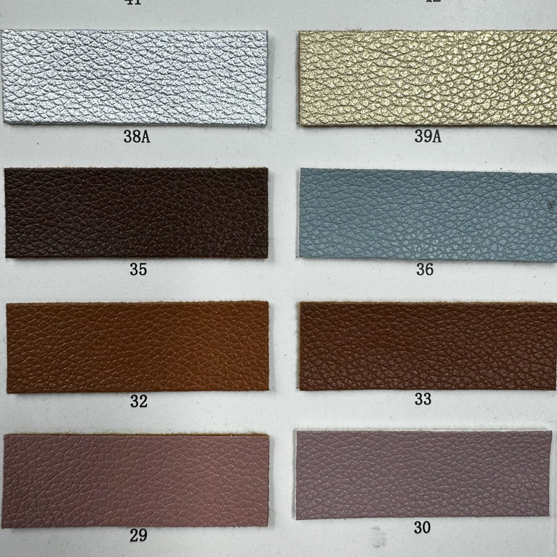 现货 耐水解1.2mm小荔枝纹PU皮革 802纹仿棉绒底皮料 箱包人造革详情14