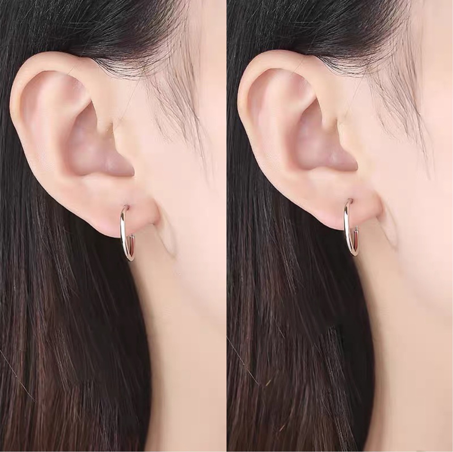 喜饰银匠 s999纯银耳环女复古迷你气质简约小耳圈耳洞耳骨圈耳饰详情11