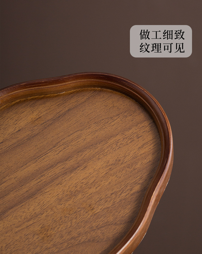中式餐厅上菜加厚竹制餐托盘不规则大小号糕点盘放茶杯水壶茶托盘详情10