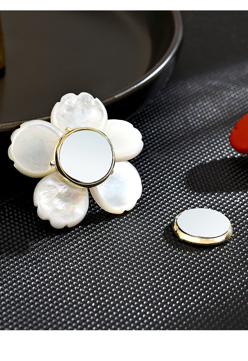 新款时尚高档轻奢天然贝母樱花磁吸扣高级感胸针西装衬衣配饰批发详情18