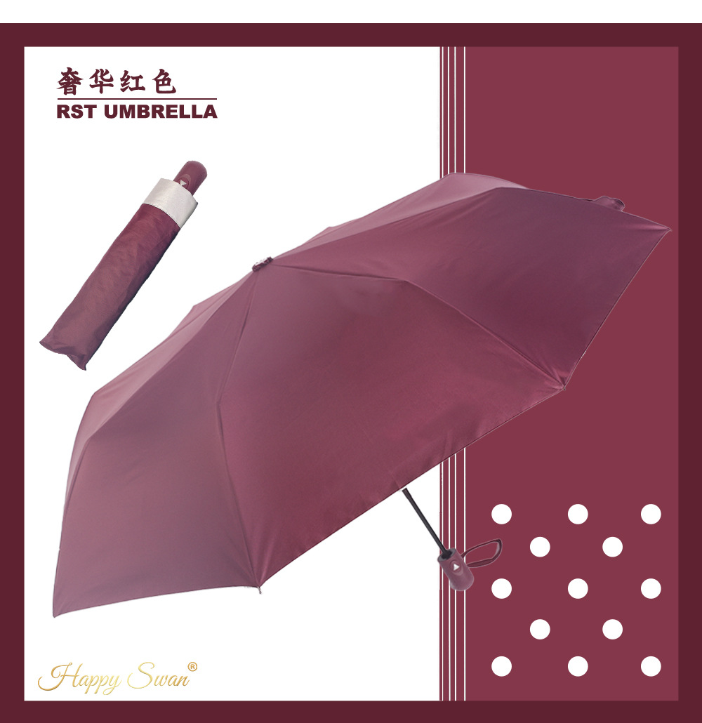 Automatic three-fold silver rubber umbrella, plain semi-automatic umbrella, 21-inch sun protection, foreign trade supply, in stock, advertising umbrella pic 14