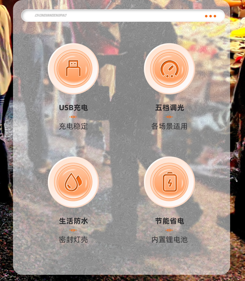 跨境充电灯led家用超亮户外强光露营应急照明节能摆摊usb灯泡批发详情2