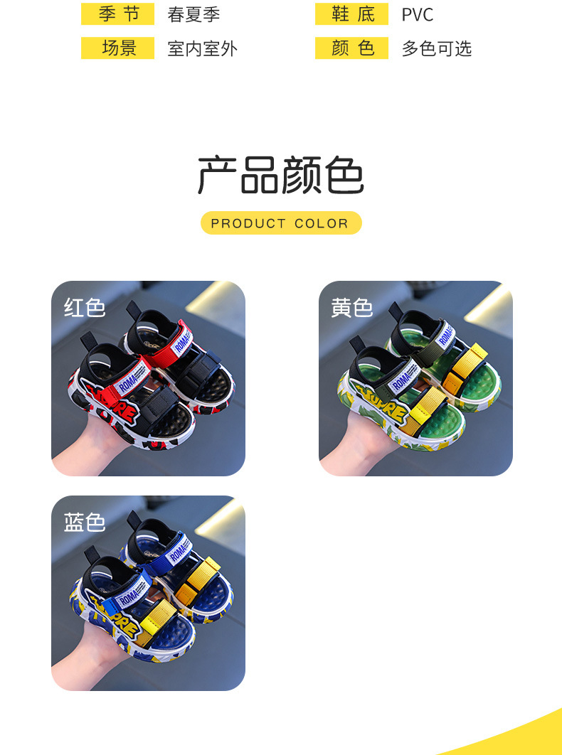 男童凉鞋2024新款夏季中大童韩版小男孩鞋子休闲软底儿童沙滩鞋潮详情4