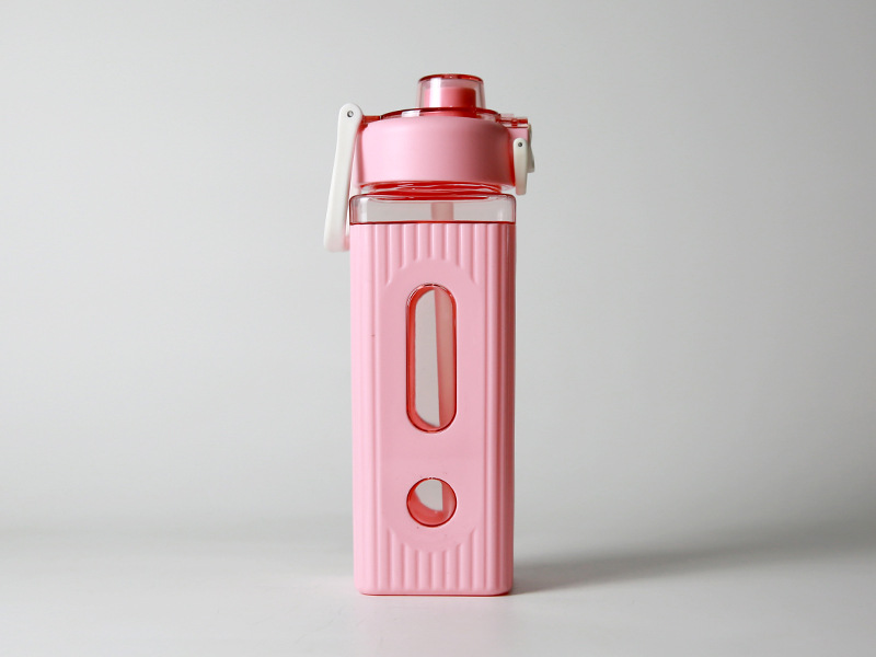 亚马逊创意水杯弹盖手提方形水杯 男户外运动直饮水壶 学生太空杯详情10