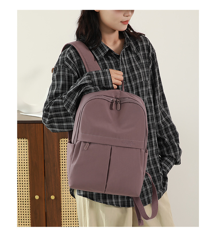 New cross-border large-capacity backpacks for high school boys and girls, simple and solid color backpacks for casual short trips and business trips, computer bags on both shoulders pic 12