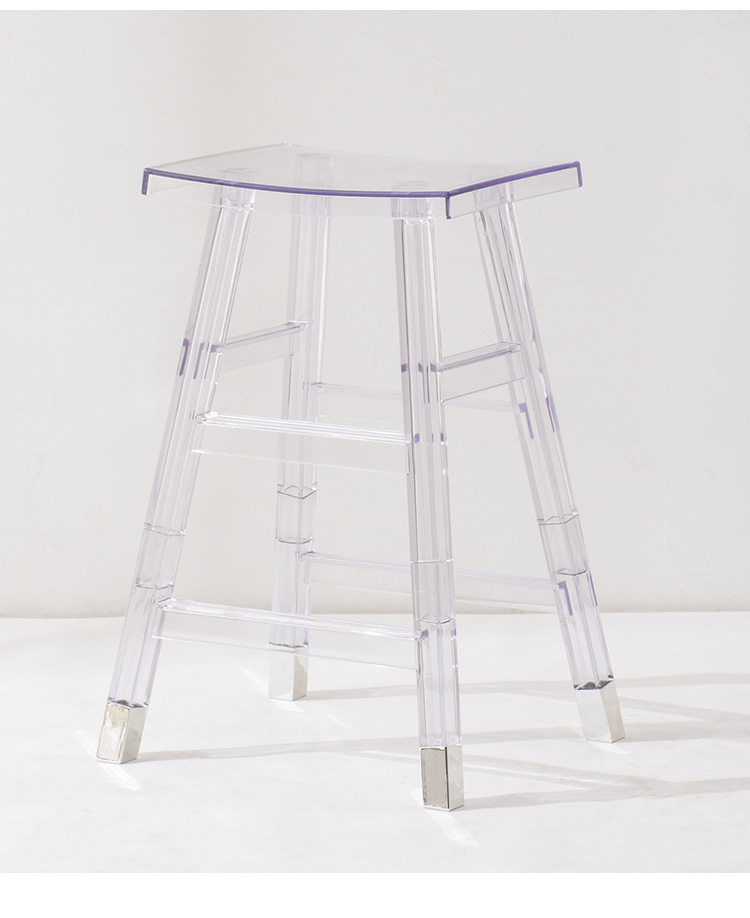 Nordic Star designer transparent backrest popular bar stool, front desk bar, coffee shop, milk tea shop high bar stool and chair pic 1