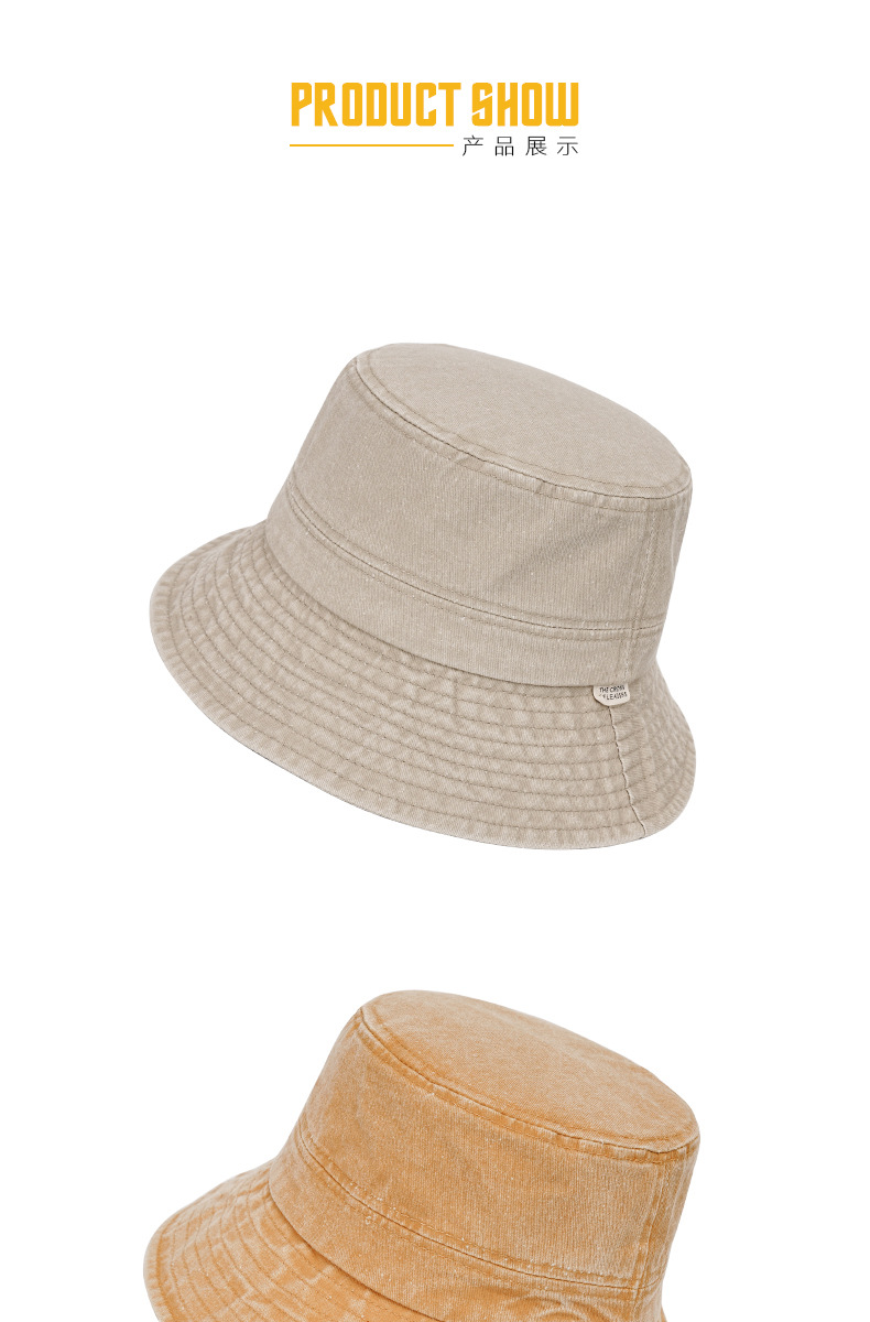 Summer washed vintage vintage fisherman hats for women and men, Japanese-style versatile cotton bucket hats and basin hats pic 1