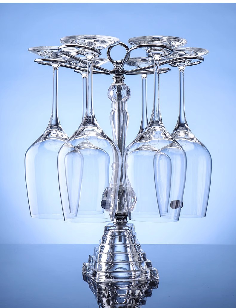 进口水晶酒杯架悬挂倒挂摆件桌面家用轻奢高档简约高脚杯置物架子详情6