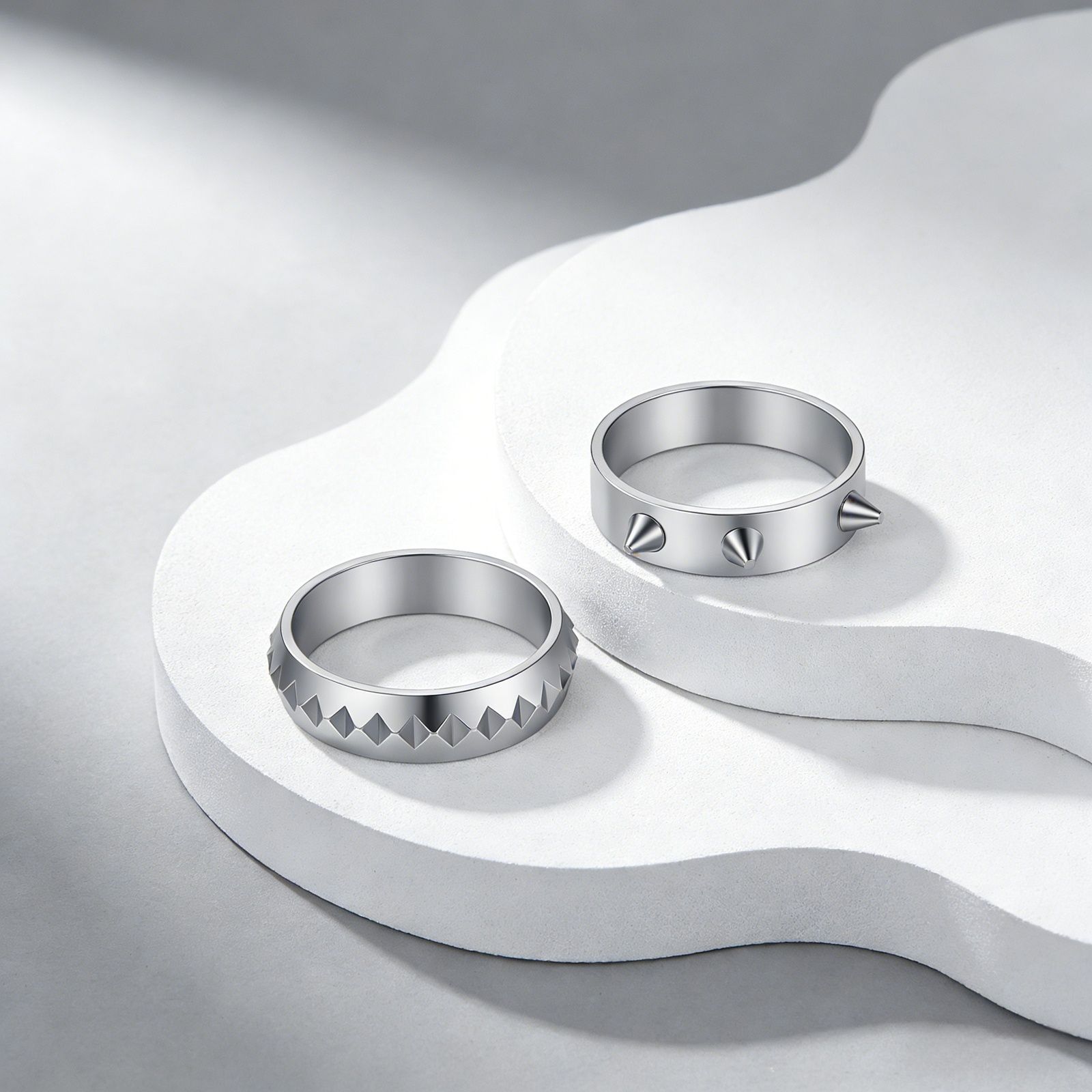 European and American punk-style self-defense and anti-wolf ring, 3-nail emergency defense ring, 18k electroplated couple jewelry for men and women pic 5