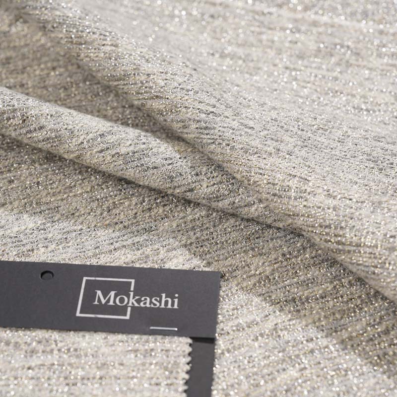 Mokaishi tweed fabric, a high-end silver-gray suit jacket, accessories, bags, DIY fabric pic 4