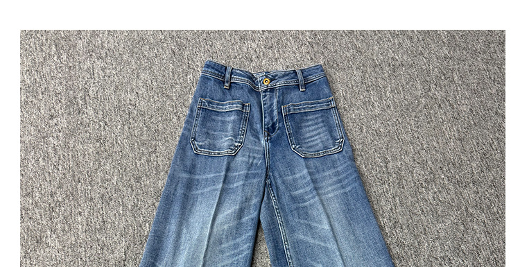 PL blue jeans for men and women, high-waisted loose, casual, versatile, wide-leg trousers with patch pockets, European and American style 2026 new style pic 5