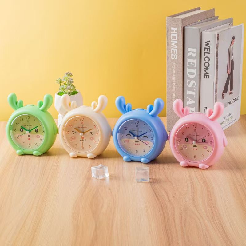 学生小闹钟懒虫起床音乐多功能儿童动物钟表卧室静音时尚可爱座钟详情12