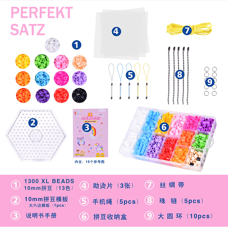 Amazon Cross-border New 10mm Bean-making set, a handmade diy educational toy bean-making material package for wholesale pic 5