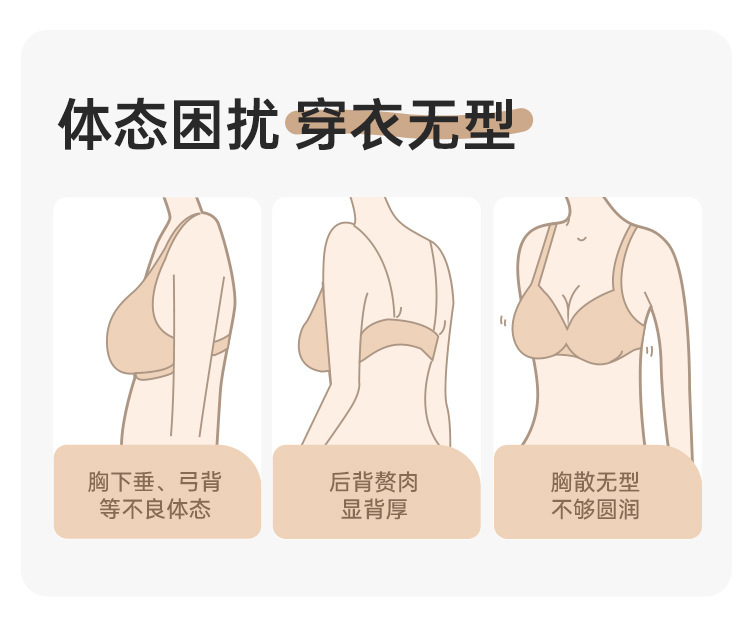 Anti-gravity lift bra for women, thin fixed cup, no steel ring, comfortable, traceless breast retraction, anti-sagging bra pic 5