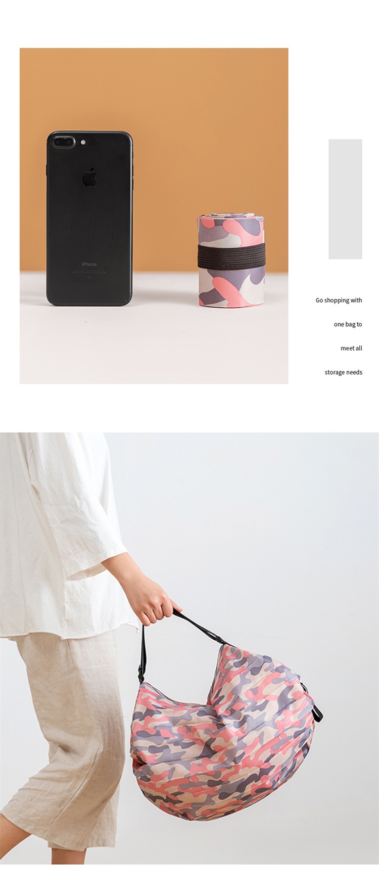 Foldable shopping bag, eco-friendly waterproof portable storage bag, Japanese large-capacity handbag, travel super large storage bag pic 11