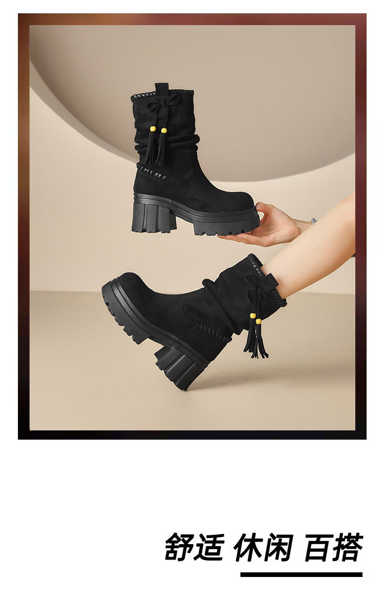 美拉德马丁靴女2025秋冬新款废土风增高厚底短靴加绒高跟鞋瘦瘦靴详情11