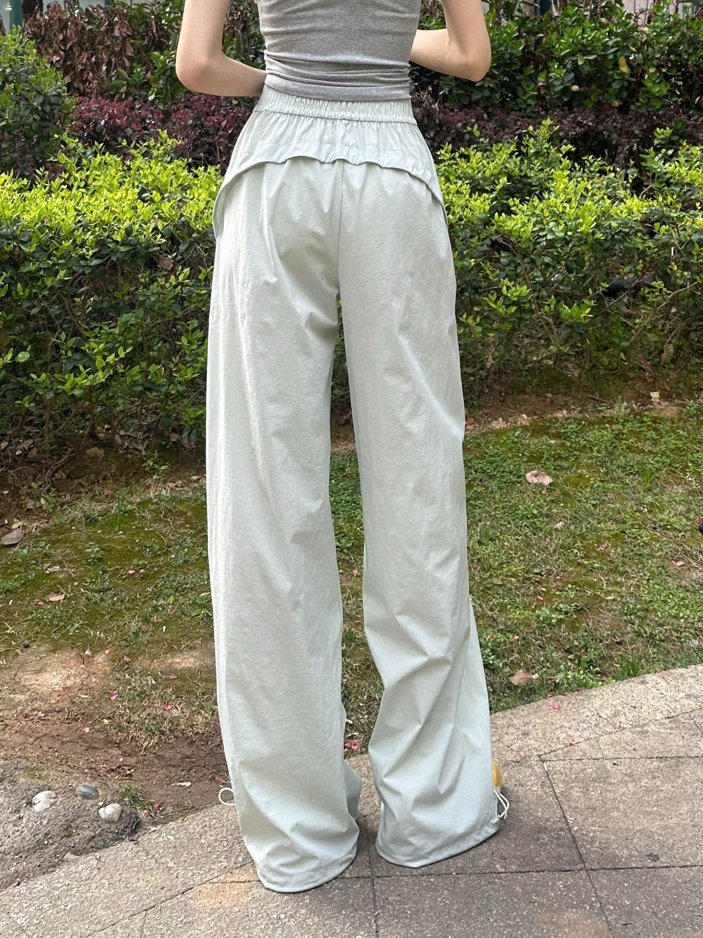 美式速干工装裤女夏季薄款2025新款酷飒风高腰直筒复古阔腿运动裤详情15