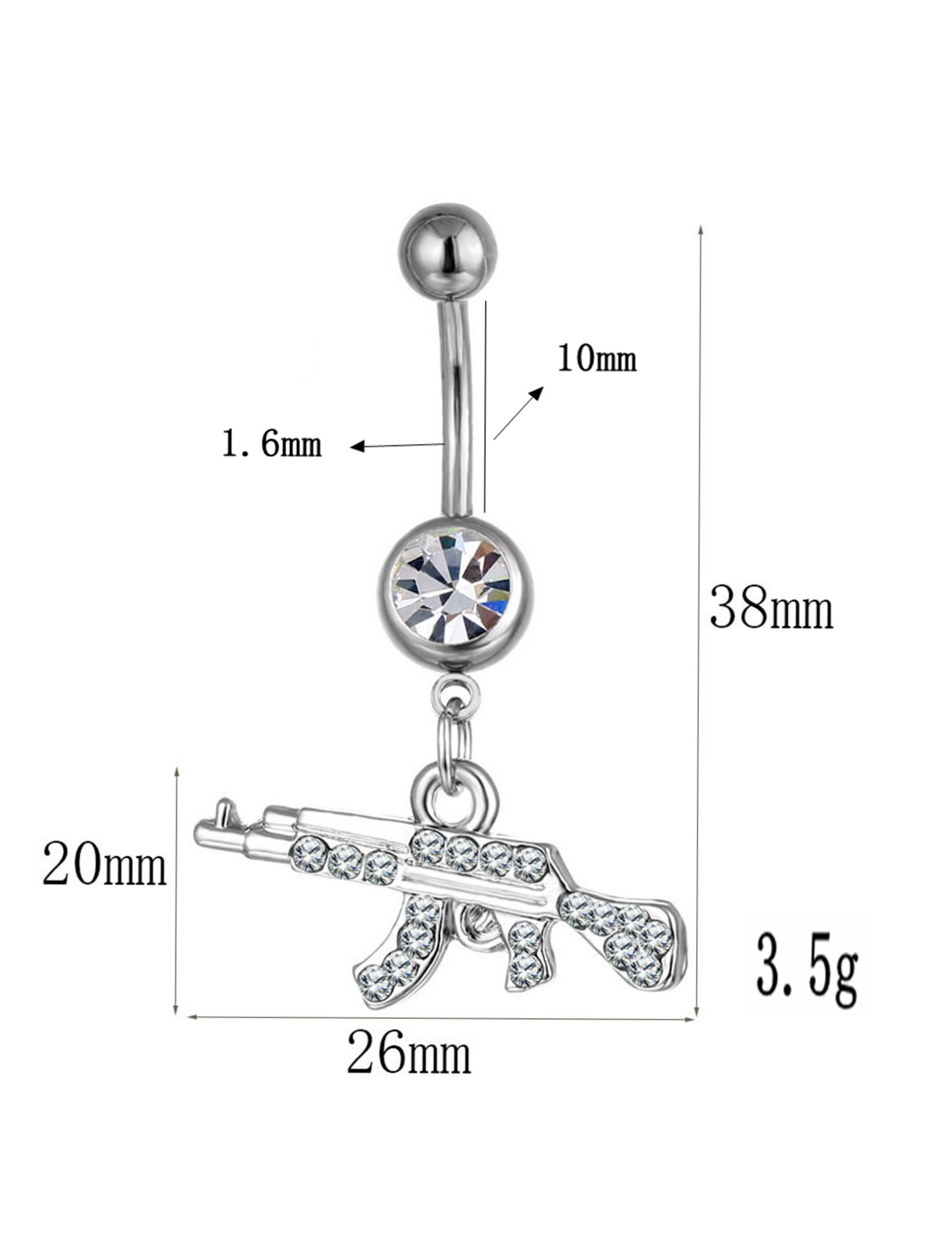 跨境热销316不锈钢合金光球肚脐环脐扣外牙脐钉欧美人体穿刺饰品详情8