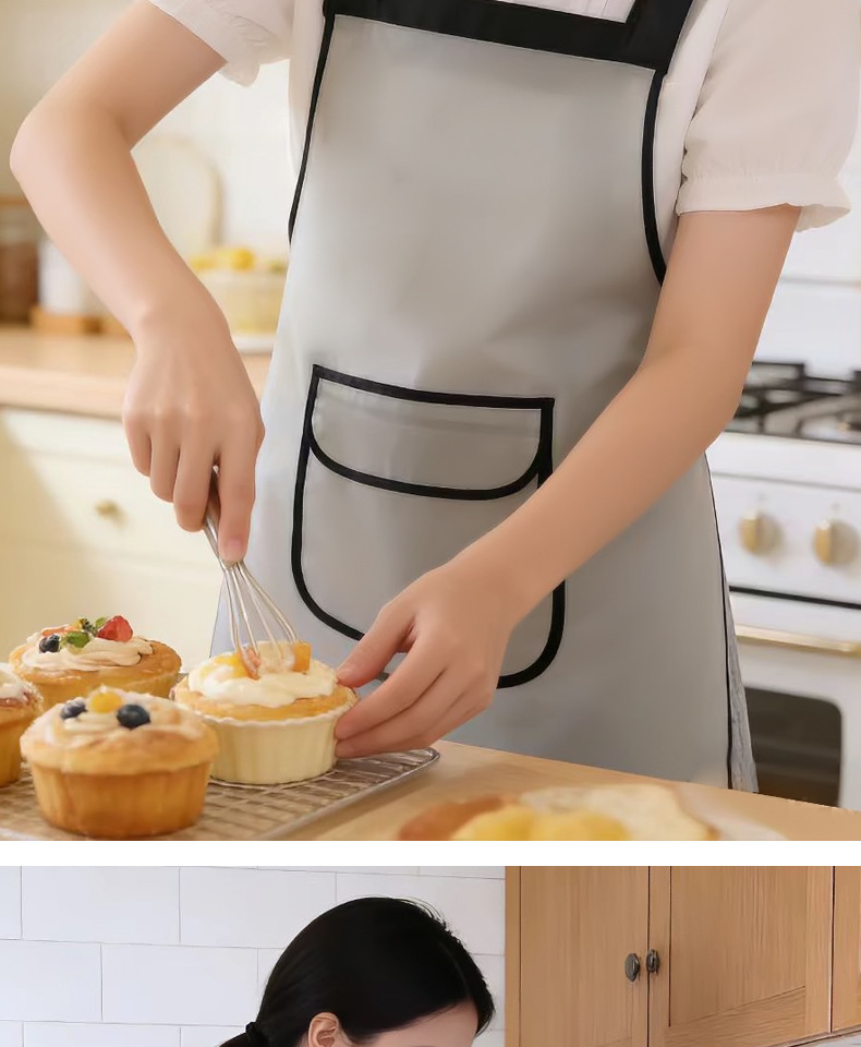 免洗围裙女家用厨房防水防油餐饮做饭专用透明TPU材质年轻工作服详情14