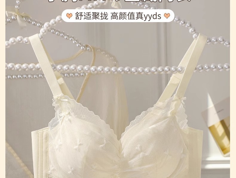 内衣女士小胸聚拢显大调整型无钢圈收副乳防下垂蕾丝夏薄款舒适详情23