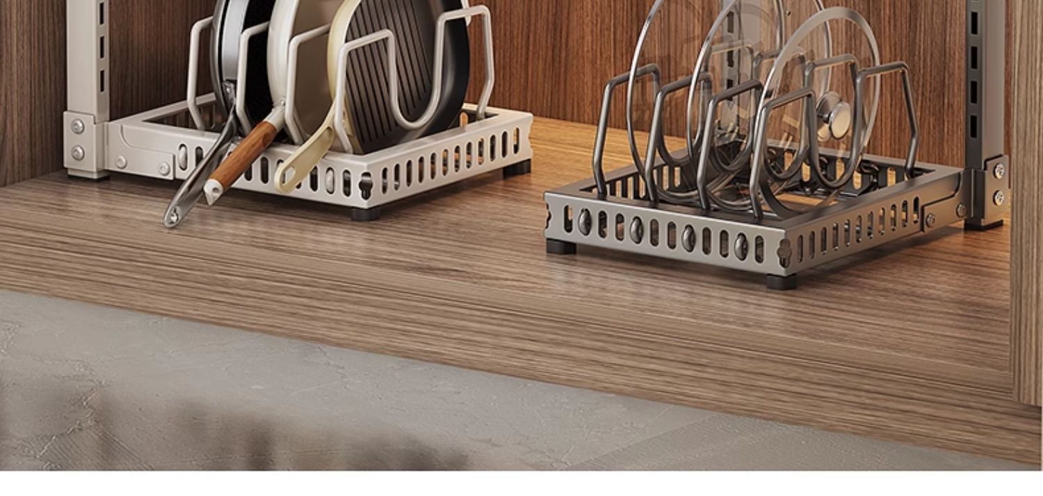 水槽下锅具置物架台面双杯放锅架跨境大锅平底锅收纳橱柜多层收纳详情31