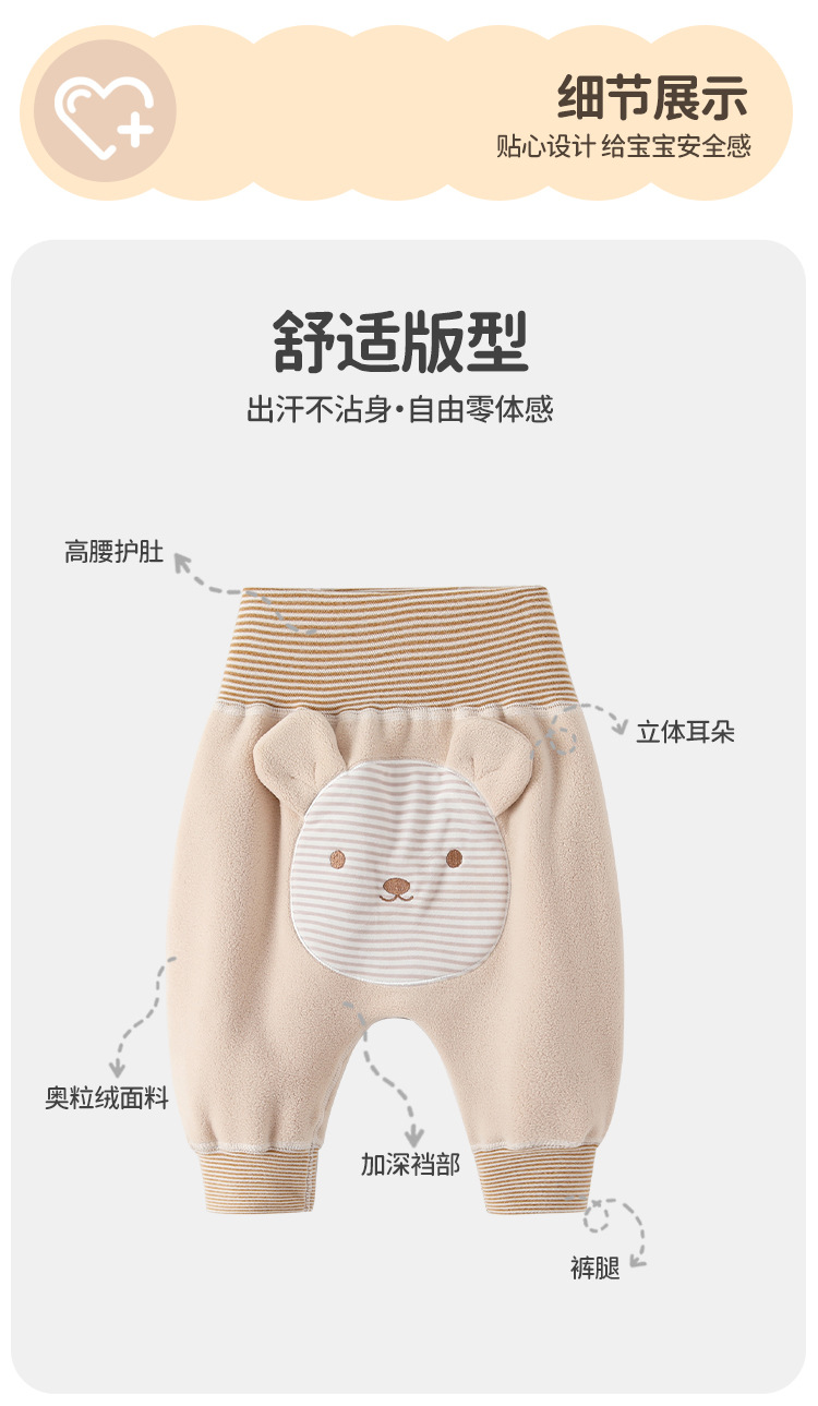 婴儿大屁屁裤子宝宝男女秋冬季加绒加厚保暖宽松裤哈伦裤高腰裤pp详情4