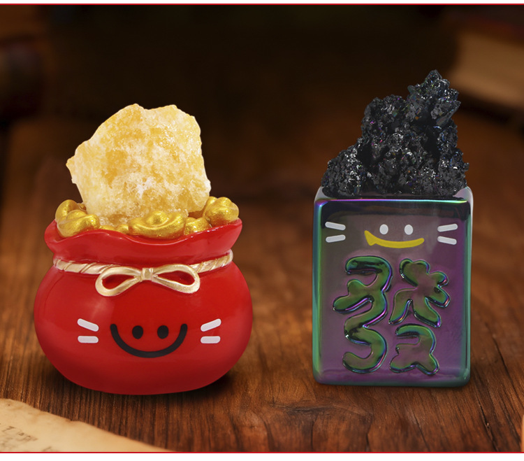 猫猫PAI福运将至能量盲盒卡通创意设计桌面摆件萌趣水晶摆件盲盒详情17