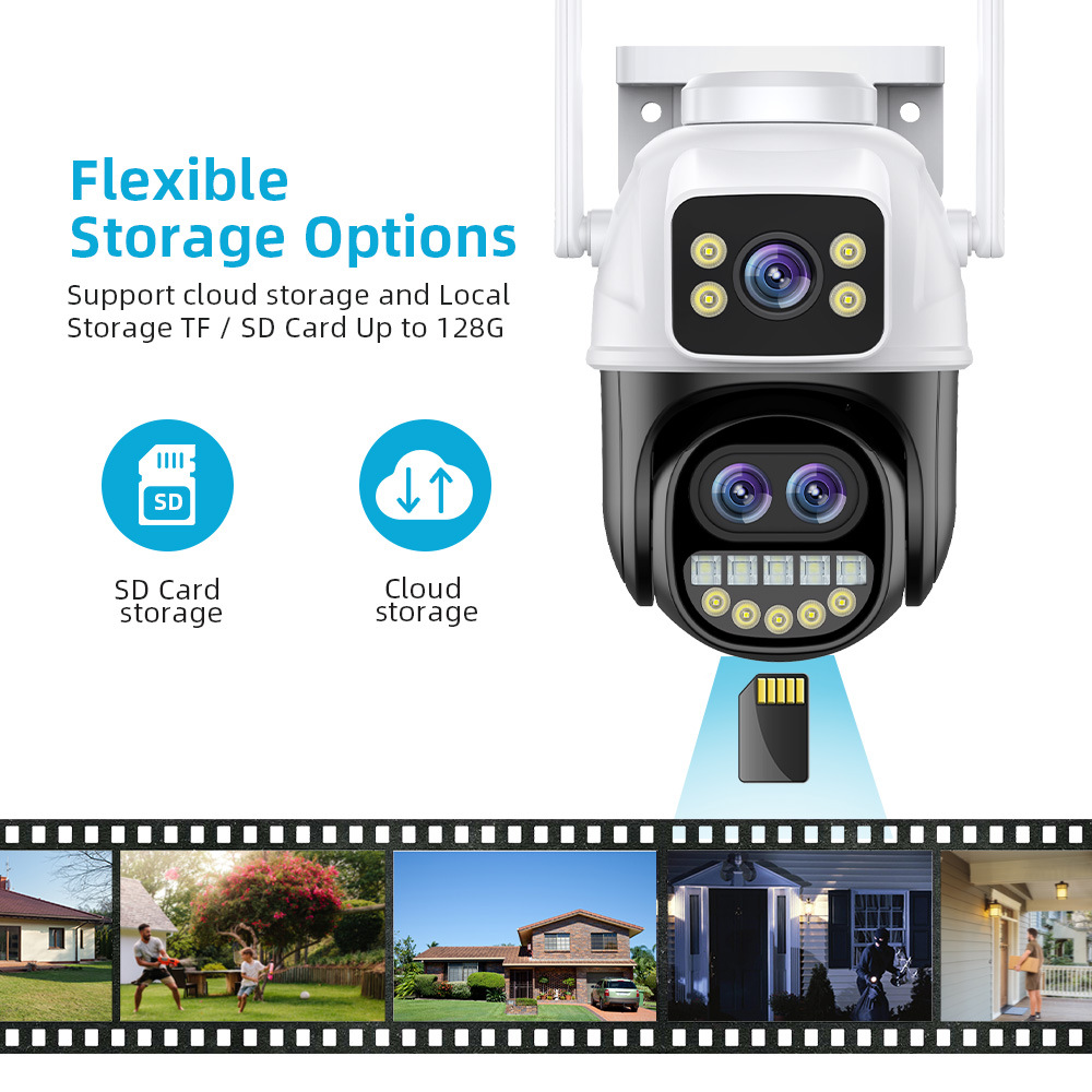 Three-eye zoom surveillance camera, home high-definition camera, wireless camera, wifi network, indoor and outdoor monitor pic 9
