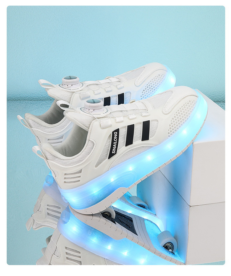 男童暴走鞋滑轮儿童纽扣透气轮滑鞋学生女童四轮溜冰鞋子一件代发详情13