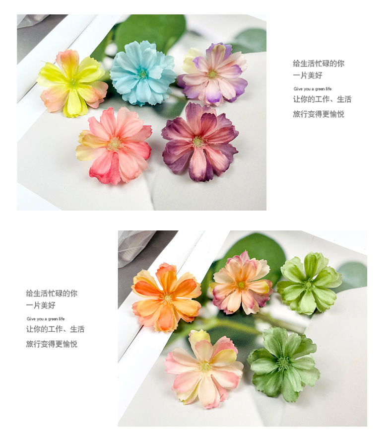Simulación pequeña cabeza de flor de ciruela DIY margaritas flores falsas kanzashi flores vestido acompañante mano regalos materiales accesorios faldas de baile flores paraguas decoración oficina simulación cultural jardinería rosas decoraciones pic 3