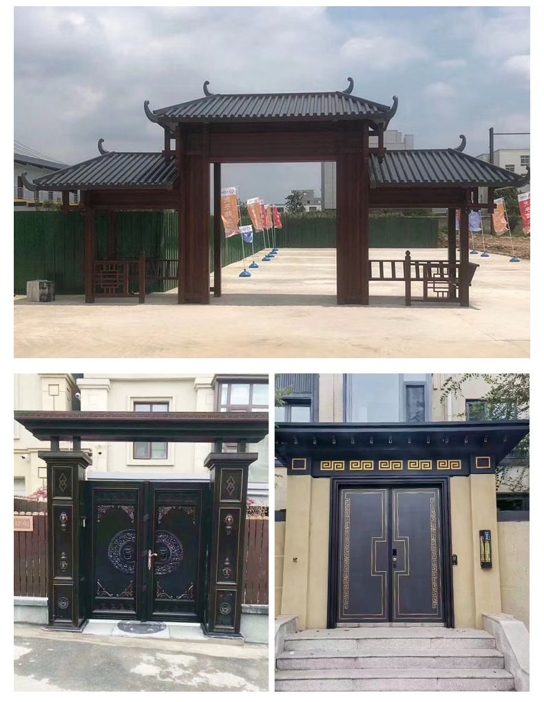 别墅庭院门农村自建房花园门头小区铝合金入户双开门防盗门入户门详情12