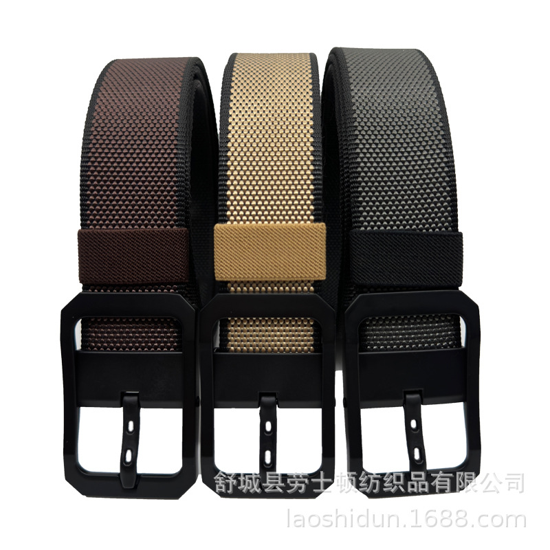 新款通用合金日子针扣腰带双面带战术扣尼龙休闲库腰带详情4
