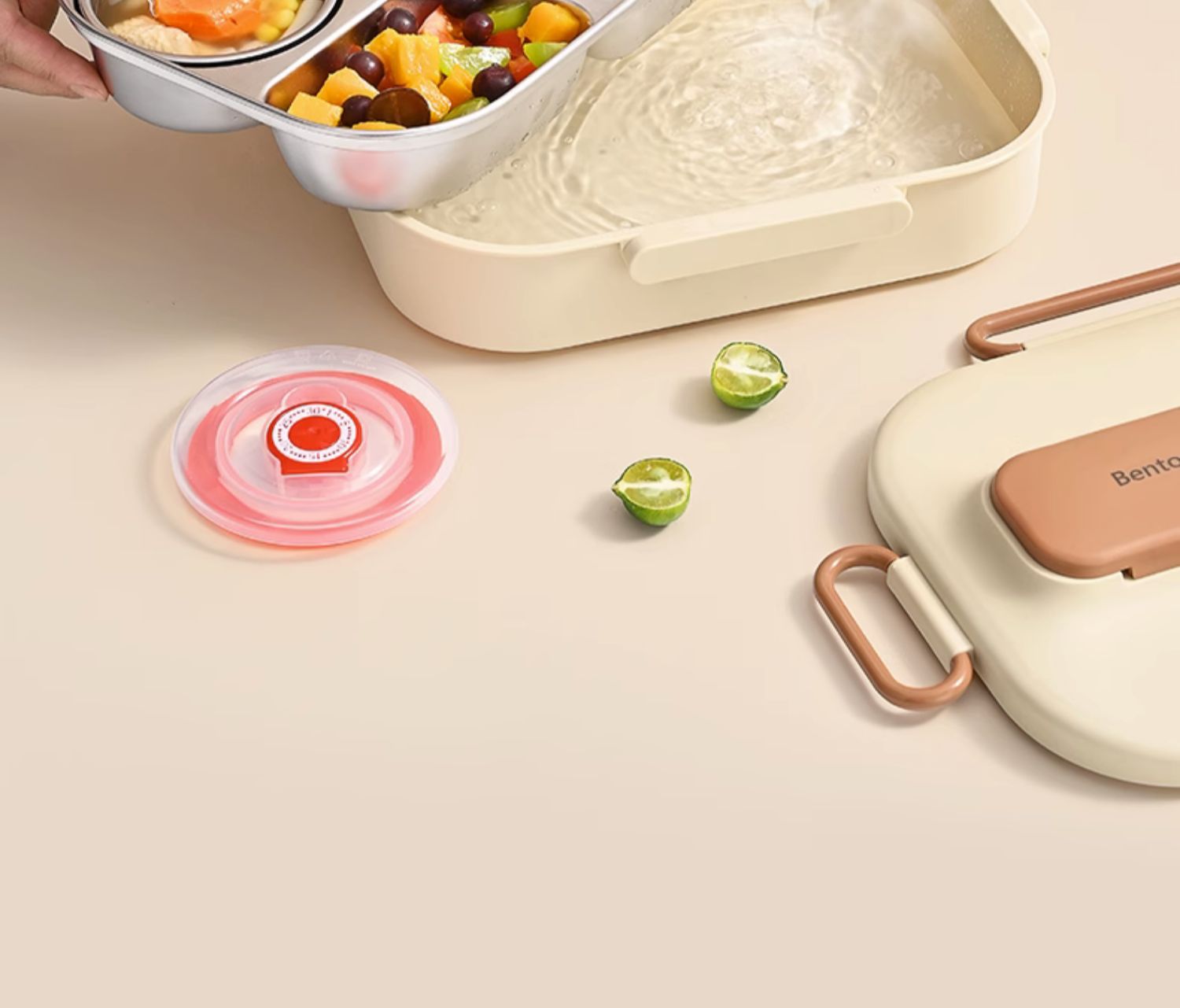 304 stainless steel insulated lunch box, a special microwave-safe lunch box for students, a compartment-sealed preservation box pic 10