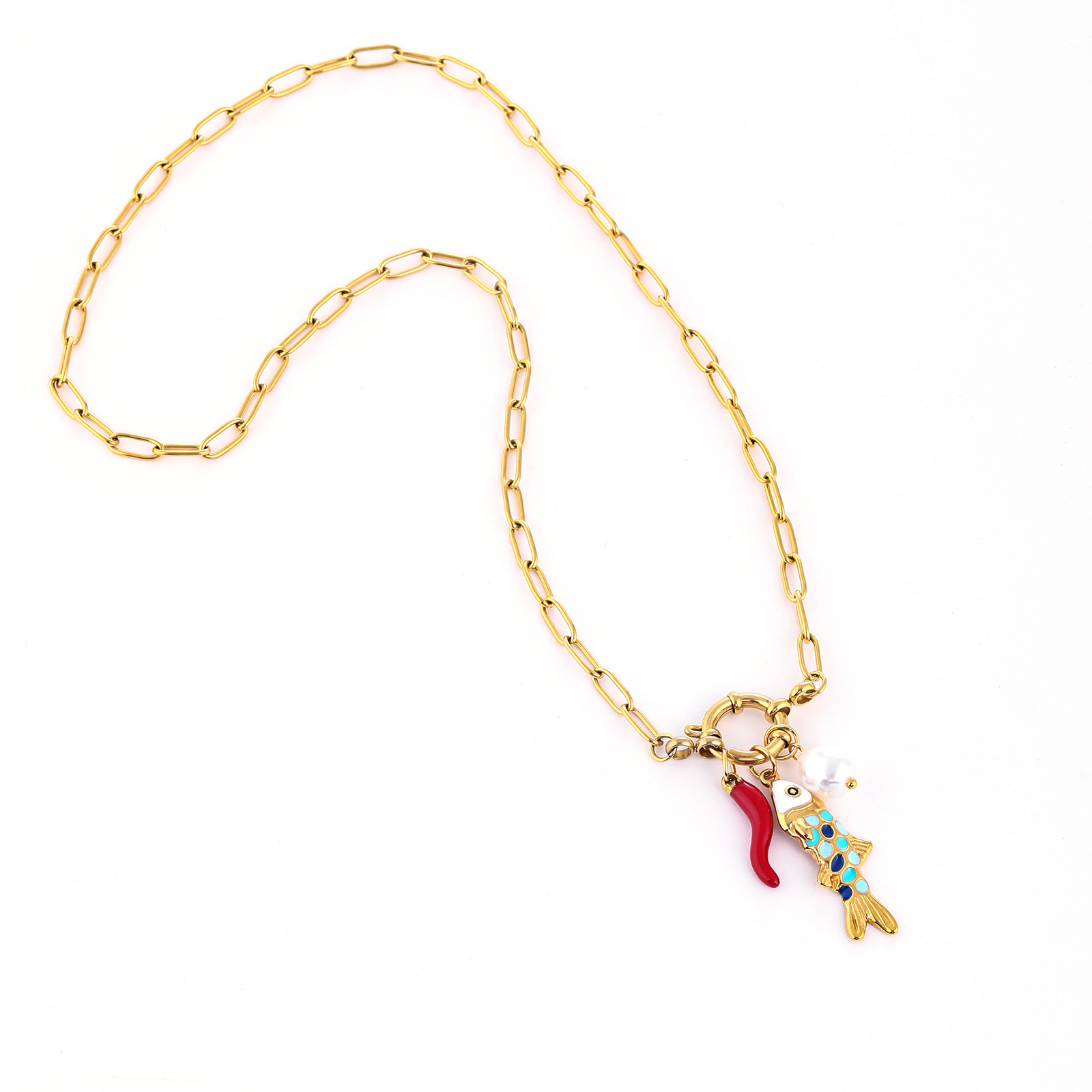 New ocean-woven necklaces for women, fashionable and high-end stainless steel jewelry, and colorful shell pendants are available from the manufacturer pic 4