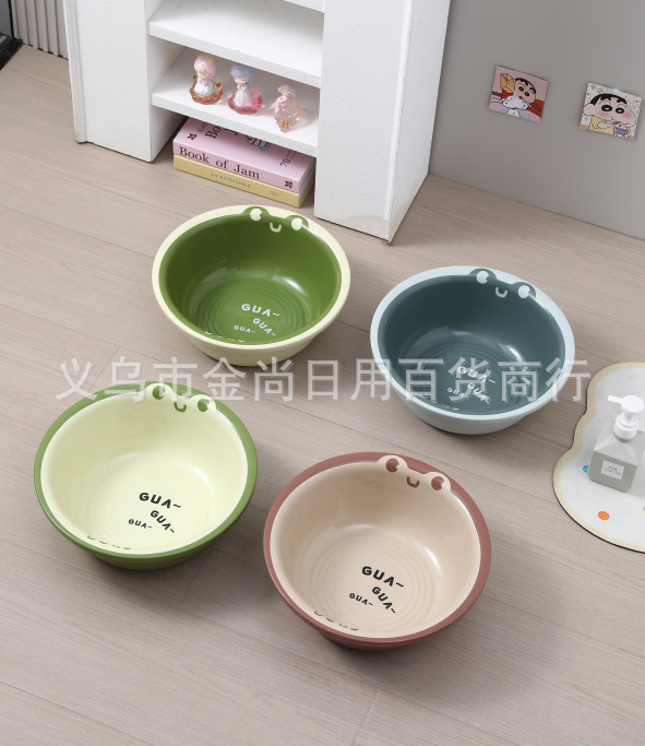 Plastic basin, household face, ins cream style washbasin, student dormitory foot basin, thickened round household washbasin pic 4