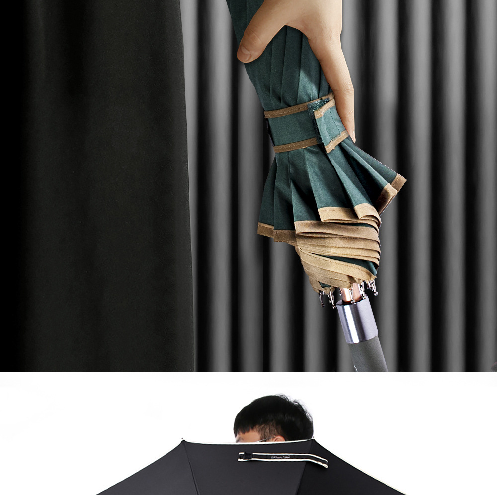 星宝商务长柄伞25寸大伞面12骨抗风25寸12骨素色雨伞可印logo详情7