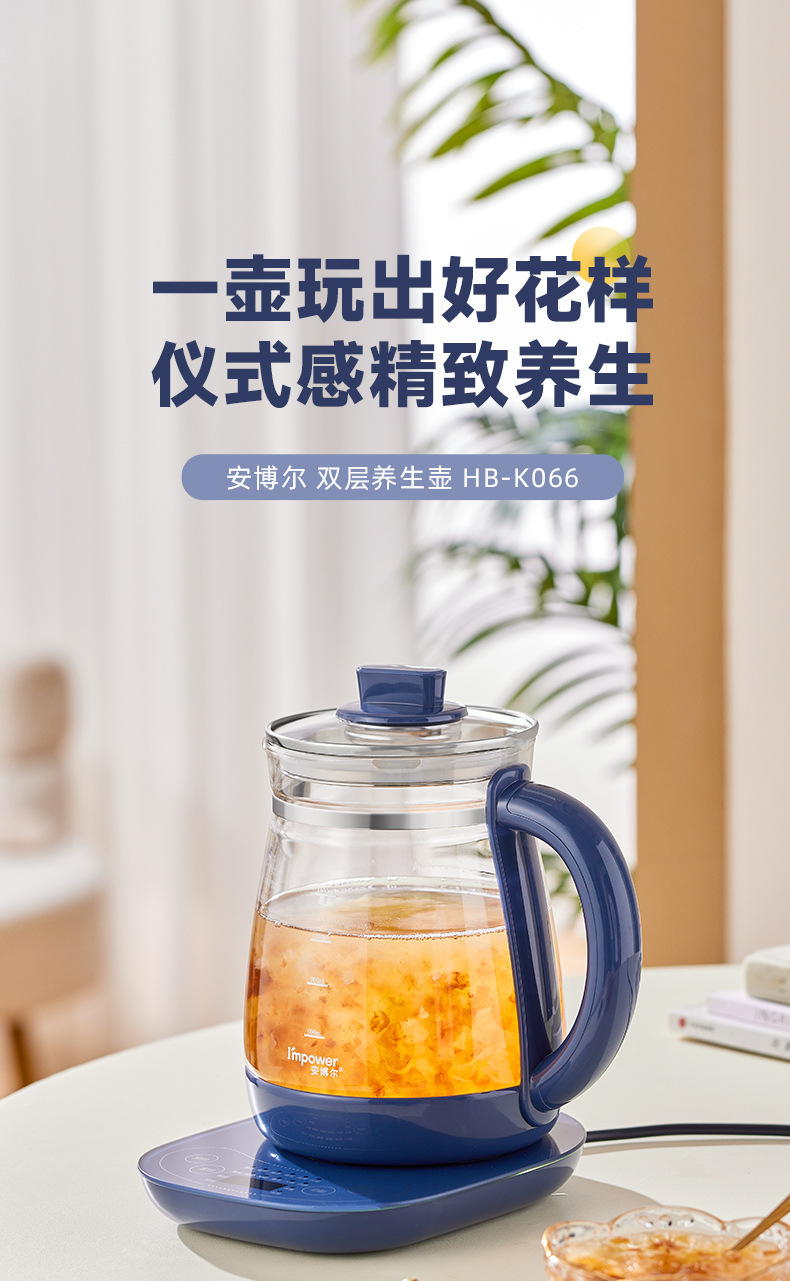 安博尔养生壶家用玻璃泡茶壶办公室煮茶壶保温一体多功能煮烧水壶详情1