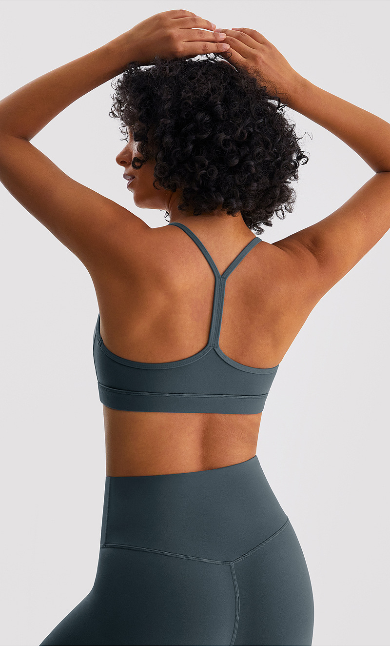 INFLACHI运动内衣女裸感磨毛舒适吸湿排汗瑜伽服吊带健身美背文胸详情27