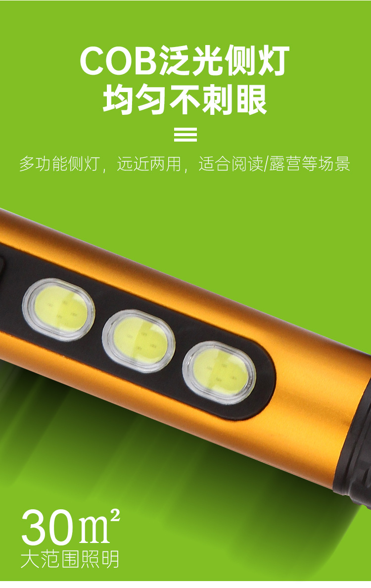 New outdoor portable high-intensity flashlight, charging, large-capacity battery display, high beam, emergency lighting lamp pic 5