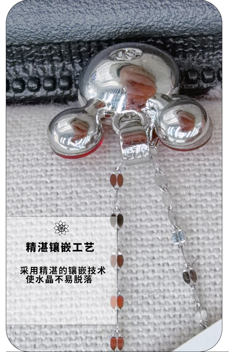 爆闪欧美跨境小巧百搭独角兽银吊坠小众施家水晶可爱米奇女锁骨链详情4