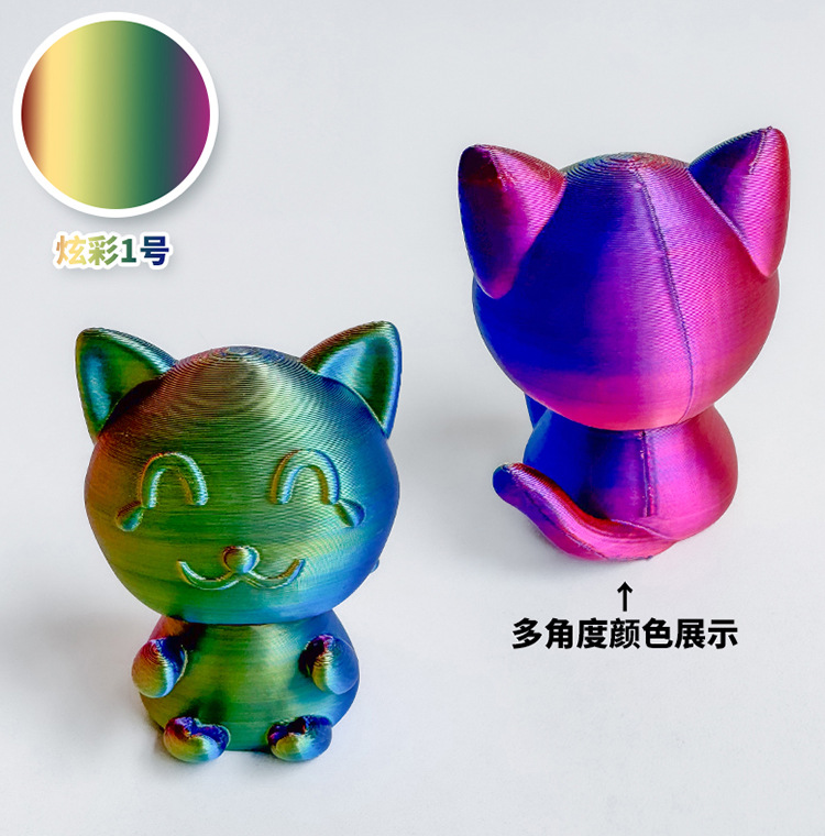 可旋转的3D打印小猫可爱猫咪桌面螺旋解压招财猫办公室摆件跨境爆详情7