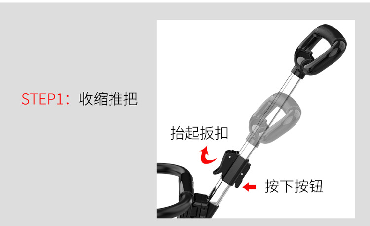 遛娃神器婴儿轻便可折叠儿童手推车双向宝宝推车外出遛娃一键折叠详情11